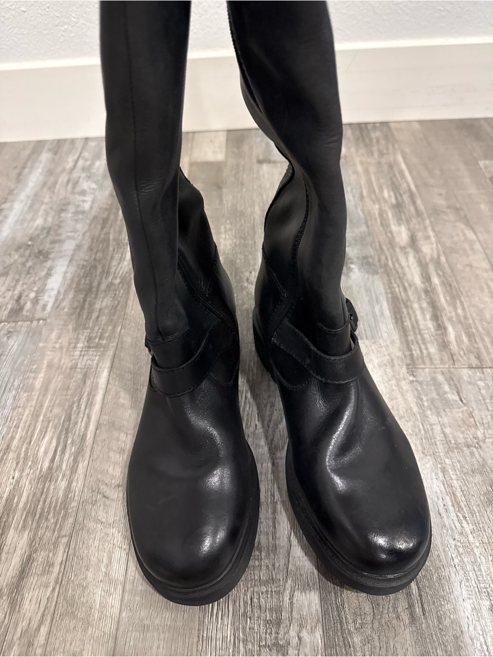 Lucky Brand Women's Citere Buckle Tall Riding Boots Black Leather Size 8.5 NEW - Picture 6 of 8